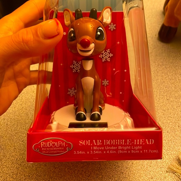 Holiday Rudolph Solar Bobble Head Poshmark